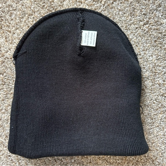 Black Beanie with White Embroidery - Picture 3 of 5
